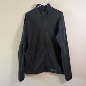 Marmot M3 Softshell Jacket Mens XL Black Full Zip Mock Neck Presidents Club Logo